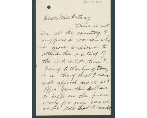 Letter Containing $1 Donation to the Press Bureau (Jan. 1898)